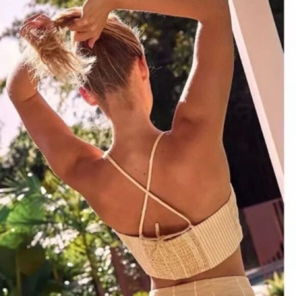 Free People Casual Friday Striped Cotton Crop Top Tank - Picture 9 of 9